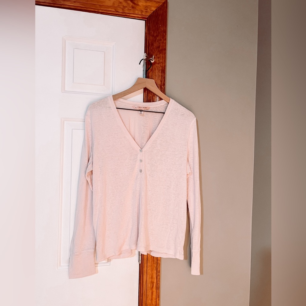 Victoria Secret Henley Long Sleeve T Shirt
